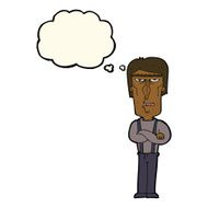 cartoon angry man with thought bubble N54