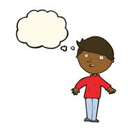 cartoon happy man with thought bubble N274