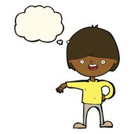 cartoon happy man with thought bubble N275