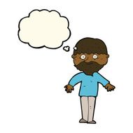 cartoon happy man with thought bubble N276