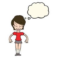 cartoon pretty woman with thought bubble N166