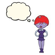 cartoon pretty vampire girl with thought bubble N19