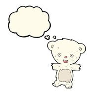 cartoon teddy polar bear cub with thought bubble N7