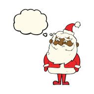 cartoon santa claus with thought bubble N113