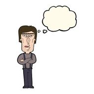 cartoon angry man with thought bubble N57