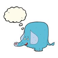 cartoon funny elephant with thought bubble N13