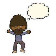 cartoon happy man with beard thought bubble N25
