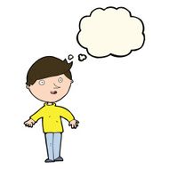 cartoon happy man with thought bubble N280