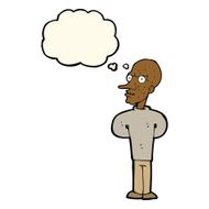 cartoon evil bald man with thought bubble N7