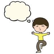 cartoon angry man with thought bubble N58
