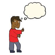 cartoon happy man with thought bubble N282