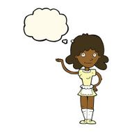 cartoon maid with thought bubble N24