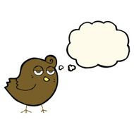 cartoon bird with thought bubble N168