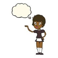 cartoon waitress with thought bubble N19