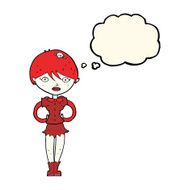 cartoon pretty vampire girl with thought bubble N20