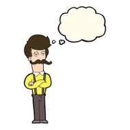 cartoon man with mustache thought bubble N52