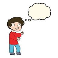 cartoon excited boy with thought bubble N94