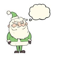 cartoon santa claus with thought bubble N114