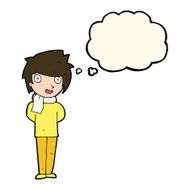 cartoon friendly man with thought bubble N14