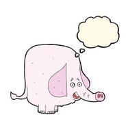 cartoon pink elephant with thought bubble N3