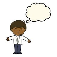 cartoon annoyed man with thought bubble N48