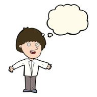 cartoon happy man with thought bubble N288