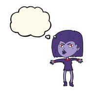 cartoon vampire girl with thought bubble N138