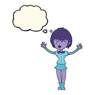 cartoon vampire girl with thought bubble N139