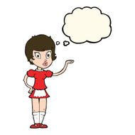 cartoon waitress with thought bubble N20