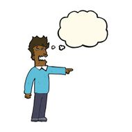 cartoon man accusing with thought bubble N15