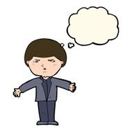 cartoon annoyed man with thought bubble N49