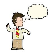 cartoon man making his point with thought bubble N8