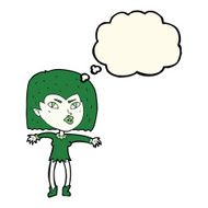 cartoon vampire girl with thought bubble N140