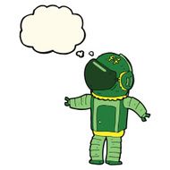 cartoon astronaut with thought bubble N69