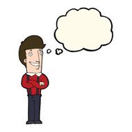 cartoon proud man with thought bubble N21
