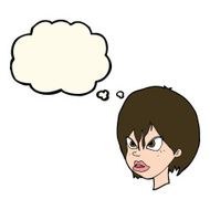 Cartoon Annoyed Woman With Thought Bubble N115