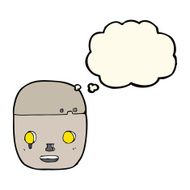 cartoon robot head with thought bubble N35