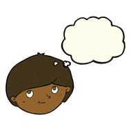 cartoon happy man with thought bubble N296