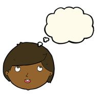 cartoon happy face with thought bubble N34