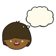 cartoon happy face with thought bubble N35