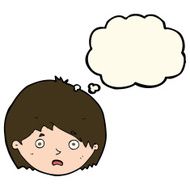 cartoon unhappy boy with thought bubble N39
