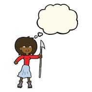cartoon woman with harpoon thought bubble N7