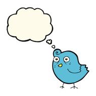 funny cartoon bird with thought bubble N87