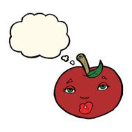 cartoon apple with face thought bubble N12