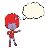 cartoon vampire girl with thought bubble N142