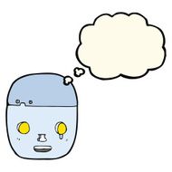 cartoon robot head with thought bubble N37