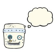 cartoon robot head with thought bubble N38
