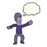 cartoon vampire with thought bubble N85