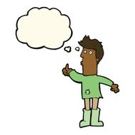 cartoon poor man with thought bubble N7