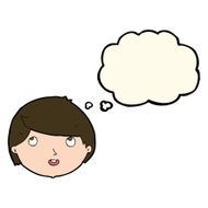 cartoon happy face with thought bubble N38